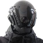 NECHARI Punk Gothic Helmet Mask Futuristic Techwear Sci Fi Gothic Mask Halloween Cosplay Halloween Party Music Accessories