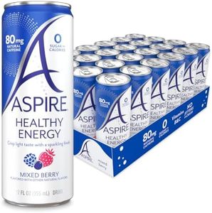 ASPIRE® Mixed Berry, Healthy Energy Drink 80mg Natural Caffeine, Zero Sugar No Carbs Keto Friendly, 24 Pack Green Tea Sugar Free Drink Low Caffeine Zero Calorie