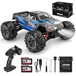 Hosim 1:16 RC Cars, 4WD Remote Control Car 40+ km/h with 2 Batteries, Radio Controlled Off-Road RC Monster Truck for Kids Adults (Blue)