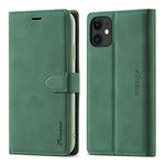 LOLFZ Case for iPhone 11, Vintage Leather Wallet Case Card Holder Kickstand Magnetic Closure Flip Case Cover Compatible with iPhone 11 (6.1 Inch) - Green