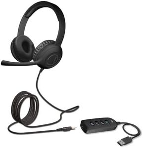 Cyber Acoustics Stereo Headset (AC-5812) with USB or 3.5mm Connection, USB Control Module, Adjustable Mic Boom for PC and Mac, Classroom or Home