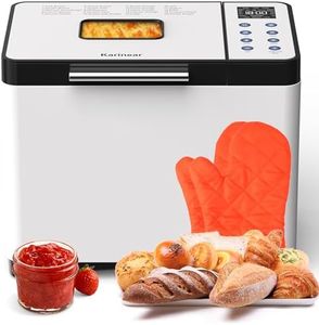 Karinear Bread Maker, Upgrade 20 Function Non-stick Pan Bread Machine with Gloves, 15H Timer 2LB Stainless Steel Bread Maker Machine with 3 Loaf Sizes 3 Crust Colors