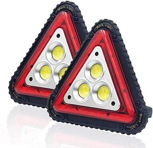 OTYTY 3 COB 30W 1500LM LED Work Light, Rechargeable Portable Waterproof LED Flood Lights Triangle Warning Light for Outdoor Camping Hiking Emergency Car Repairing Job Site Lighting (2 Pack)