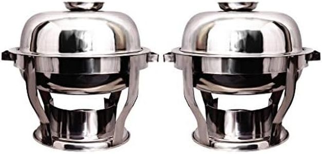 Malabar Trading Company Stainless Steel Round Chafing Dish with Lid (7.5 L) - 2 Pieces