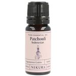 Nikura Patchouli (Indonesian) Essential Oil 10ml | 100% Pure Natural Oils | Perfect for Aromatherapy, Diffusers, Humidifier, Bath | Great for Self Care, Massage, Skin | Vegan & UK Made