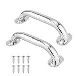 Marine Grab Handle,Boat Handles Grab Polished Stainless Steel Handrail,9 Inch Round Marine Handle Hand Rail, Deck Hardware Handrails for Boat Marine Yacht/RV, Pack of 2