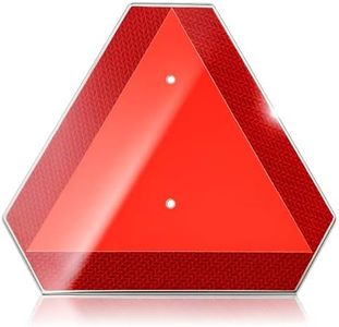Slow Moving Vehicle Safety Sign,Slow Moving Vehicle Triangle Sign,Aluminum 14"x16" Engineering Grade Reflective for Golf Cart (Aluminum)