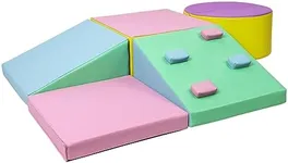 Soft Climbing Indoor Set, Foam Climbing Blocks for Toddlers and Preschoolers - Climbing, Crawling and Sliding Activity Play Set, 5PCS