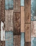 EeeComing 197" x 17.7" Wood Plank Wallpaper Wood Peel and Stick Wallpaper Adhesive Removable Wood Wallpaper Wood Rustic Contact Paper Wood Panel Wallpaper Wood Looking Wallpaper Faux Wood Vinyl Roll