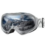 OutdoorMaster OTG Ski Goggles - Over Glasses Ski/Snowboard Goggles for Men, Women & Youth - 100% UV Protection (Contour Frame + VLT 10.4% Grey Lens)