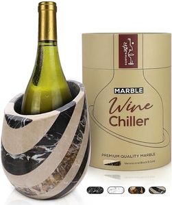 Gusto Nostro Marble Wine Chiller Bucket - 750ml Wine Bottle Cooler and Champagne Chiller for Party, Kitchen, Bar Cart Decor to Chill & Keep Bottles Cold - With Unique Wine Lovers Gift Box