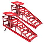 Two Car Ramps with Hydraulic Lifting Jack 2000kg, Adjustable Height