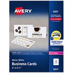 Avery Laser Business Cards, 2 x 3.5-Inches, White, Box of 2500 Cards (5911)