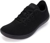 WHITIN Men's Wide Casual Barefoot Sneakers | Zero Drop Sole | Minimalist Style, W88 | All Black, 8.5 Wide