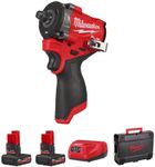 Milwaukee M12FCIWF38G3-502X 12v Fuel 3/8" Compact Impact Wrench Kit - 2 x 5.0ah High Output Batteries