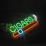 Cigar Shop Neon Sign for Home Bar Lounge Decor with Dimmable Switch Man Cave LED Neon Signs Light