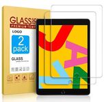 2-Pack Tempered Glass Screen Protector for iPad 10.2 Inch 9th / 8th / 7th Generation 2021 2020 2019, Tempered Glass Screen Protector for iPad 7 / iPad 8 / iPad 9 -Clear