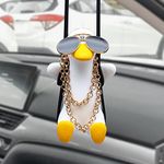 Swing Duck Car Hanging Ornament, Cool Car Mirror Hanging Accessories, Car Decor Cute Things Car Pendant Swing Sunglasses Duck Hanging