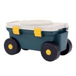 Oypla Outdoor Garden Rolling Tool Cart Storage Box with Rotating Seat