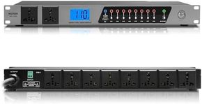 MIZISNR Power Conditioner, 20 Amps 10 Outlet Rack Mount Power Sequencer for Audio Equipment, 2000w Power Supply with 8 Independent Switches, 2P Surge Protector, External Switch, Voltage Display