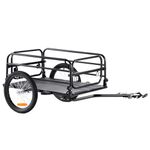 VEVOR Bike Cargo Trailer, 160 lbs Load Capacity, Heavy-Duty Bicycle Wagon Cart, Foldable Compact Storage & Quick Release with Universal Hitch, 16" Wheels, Safe Reflectors, Fits 22"-28" Bike Wheels