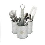 Mind Reader 3SGCADUT-SIL, Cutlery, Silverware Organizer, Utensil Caddy, Multi-Purpose Holder, One Size, Silver Metal