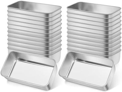 Leonyo 24 Pack 9x5IN Loaf Pans for Baking Bread, 9x5IN Stainless Steel Loaf Pans Set for Homemade Bread, Meatloaf, Bananas, Brownies, Lasagnas, Dishwasher Oven Safe