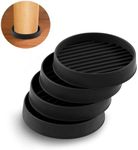 Rustark 4Pcs 50mm 2 Inch Black Round Rubber Caster Cups Non Slip Furniture Square Pads Coasters Square Pads Hardwoods Floors Protectors, Non Skid Square Furniture Feet Caps for Bed Couch Tables Chair