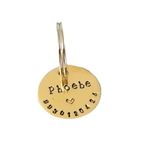 Streetsoul Pet ID Personalized Hand Stamped Circular Shaped Tag for Small Pet Dog, Cat ID Customized Dog Tag (Brass)