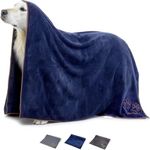 Lucky Paws® UK Dog Towel – Giant Size 140x100cm Dog Towels – Super Absorbent, Luxuriously Soft, Fast Drying Dog Towels for Drying Dogs – Premium Microfibre Dog Towel (Pack of 1 Giant Size, Navy Blue)