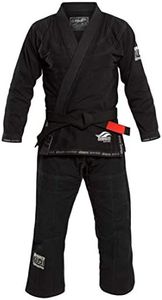 FUJI Suparaito BJJ GI and Martial Arts Uniform - Brazilian Jiu Jitsu Gi With Pearl Weave Jacket, Black, Size A4
