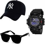 PUTHAK Men Accessories Combo – Watch, Cap and Sunglass Combo (Pack of 3) PTHK-1698