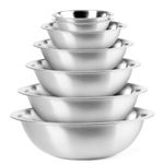 EHOMEA2Z Mixing Bowls Metal Stainless Steel,Kitchen Nesting Bowls for Space Saving Storage Gadgets, Baking, Cooking, Breader Bowl, Polished Mirror