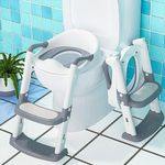 Toilet Potty Training Seat with Step Stool Ladder, Potty Training Toilet for Kids Boys Girls Toddlers, Potty Seat with Anti-Slip Pads Ladder