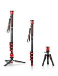 IFOOTAGE Cobra 3 Monopod C180F-P, 71" Monopod for Cameras Pedal Locking, Portable Travel Video Monopod with Feet, Payload 17.64Lbs/ 8KG