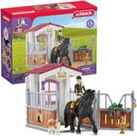 schleich HORSE CLUB — 42437 Horse Box with HORSE CLUB Tori & Princess, 26 Piece Horse Stable Play Set, Functional Horse Toys for Girls and Boys Ages 5+, Model Specific