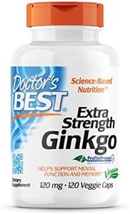 Doctor's Best Extra Strength Ginkgo, Non-GMO, Gluten Free, Vegan, Soy Free, Promotes Mental Function and Memory, 120 mg, 120 Veggie Caps