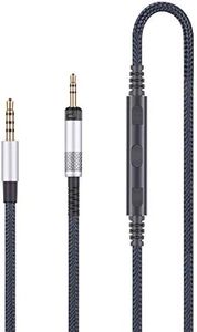 Cable de repuesto de audio compatible con Sennheiser HD598 HD598 SE, HD518 HD598 Cs, HD599 HD569 HD579 auriculares, cable de audio compatible con iPhone,iPod, iPad, Apple con control de volumen remoto