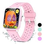 LAMA Kids Smart Watch, 1.4" Touch Screen Activity Trackers, Fitness Trackers With Heart Rate Monitor, Waterproof IP68 Tracker Watch Pedometer Stopwatch, Smart Watch for Girl Boy, Pink