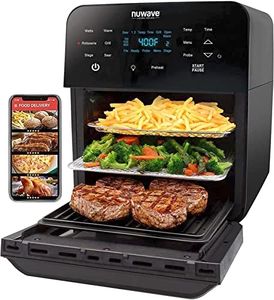 NUWAVE Brio Air Fryer Smart Oven, 15.5-Qt X-Large Family Size, Countertop Convection Rotisserie Grill Combo, Non-Stick Drip Tray, Stainless Steel Rotisserie Basket.