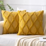 MIULEE Mustard Yellow Decorative Throw Pillow Covers 20x20 Inch Set of 2, Soft Plush Faux Wool Couch Pillow Covers Farmhouse Throw Pillows for Couch Bed Sofa Living Room