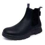 Nautica Men's Chelsea Boot Slip-On Dress Ankle Shoe Chukka Desert Boots-Wuzer, Black Smooth, 12