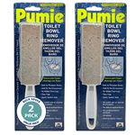 PUMIE Toilet Bowl Ring Cleaner, TBR6, Pumice Stone with Handle for Cleaning Toilet Rings and Stains, Essential Scouring Stick on Toilet Bowls, Tubs, Sinks, Showers and Tough Stains (2 Pack)