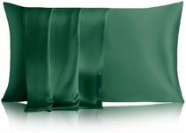 THXSILK 100% Pure Mulberry Silk Pillowcase for Hair and Skin, 6A Grade 22 Momme Silk Pillow Case Queen Size 20"x30", Real Silk Pillowcase with Zipper, Anti Aging Acne Free (Emerald Green)