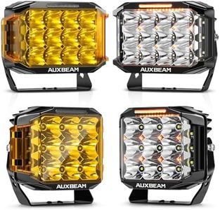 Auxbeam V-MAX Series LED Pod Lights with Amber DRL & Backlight, 7 Inch+7x5 Inch Rectangle Offroad Spot Flood Combo Beam for Truck Jeep Pickup SUV ATV-4PCS