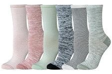 Amazon Essentials Women's Casual Crew Socks, 6 Pairs, Multicolor/Space Dye/Stripe, 8-12