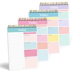 S&O Daily Planner Notepad for Productivity - 52 Page Daily To Do Planner - Undated Planner and Organizer - Daily To Do List Planner - Coiled Daily Task Planner - Daily Organizer Planner - Set of 4