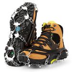 WardWolf Upgrade 25 Spikes Ice Cleats Crampons for Walking Hiking Boots Shoes, Men and Women Ice & Snow Grips for Climbing Mountaineering, M