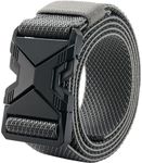 LionVII Tactical Belt, Elastic Stretch Military 1.5" Web Belt with Heavy Duty Quick Release Buckle for Waist Size Below 48" (Twill Gray)