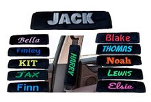 Personalised Seat Belt Cover/Seat Belt Pad. Embroidered with any name/phrase. (1 Piece)